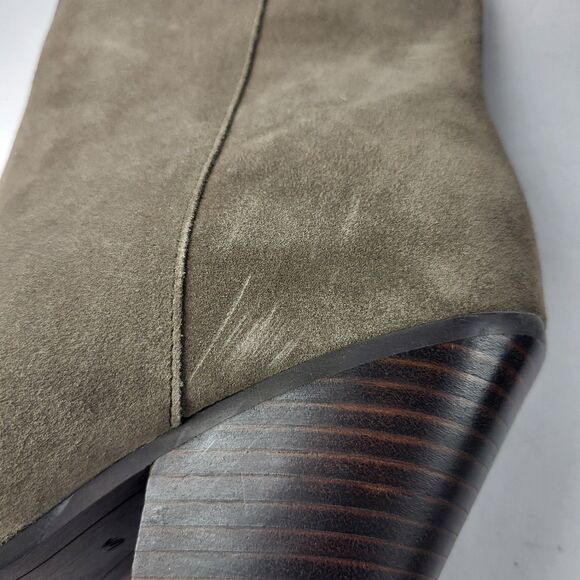 Sam Edelman Jane Desert Olive Suede Ankle Booties Size 6.5M - Picture 15 of 16